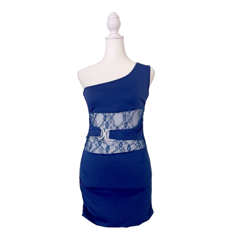Y2K Single Strap Cut Out Lace Waist Party Dress Women’s S